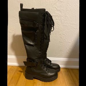 Women’s knee high combat boots
